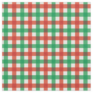 Green & Red Bright Christmas Gingham Plaid/ Tartan Fabric