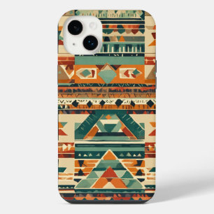 green red brown white round shape tribe iPhone 14 plus case