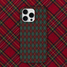 Green & Red Burgundy Argyle Christmas Holiday