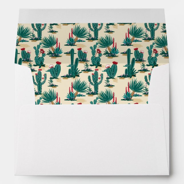 Green & Red Cactus Pattern Envelope (Back (Bottom))