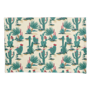 Green & Red Cactus Pattern Pillowcase