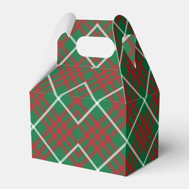 Green & Red Check Favor Box (Front Side)