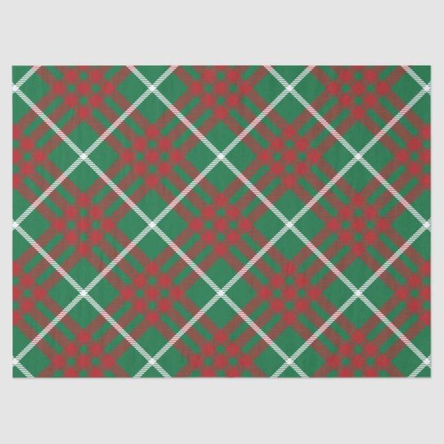 Green & Red Check Tissue Paper (Front)