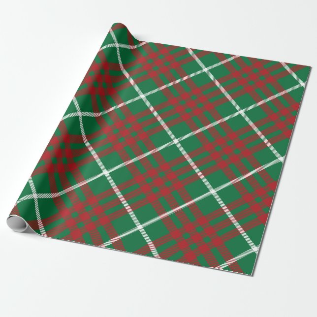 Green & Red Check Wrapping Paper (Unrolled)