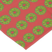 Green Red Christmas Holly Wreath Cookie Holiday Tablecloth (Angled)