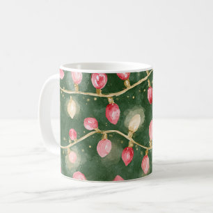 Green Red Christmas Lights Coffee Mug