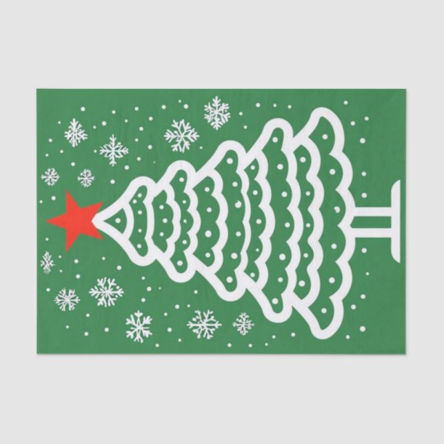 Green & Red Christmas Tissue Paper (Front)