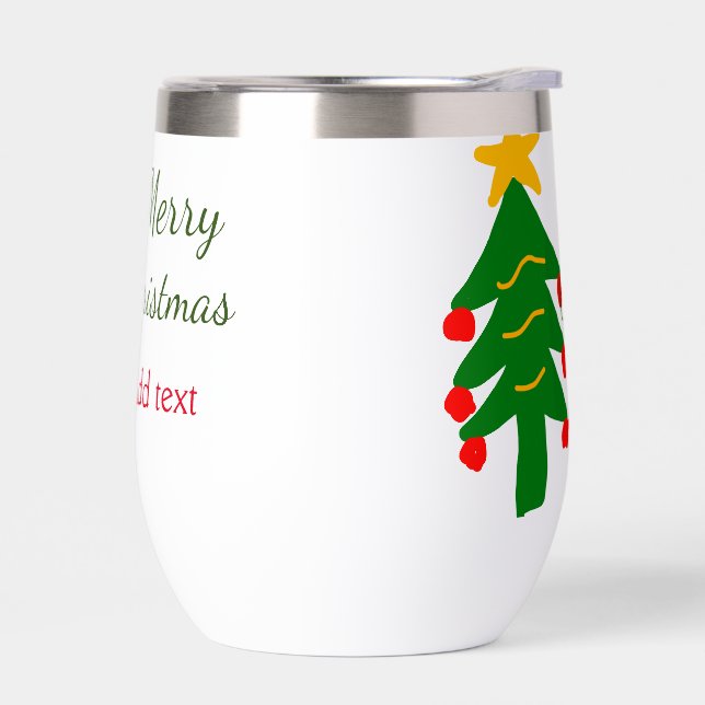 Green red christmas tree merry Christmas add name  (Left)