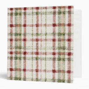 Green Red Cream Plaid Stripes Binder