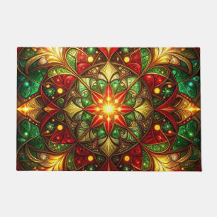 Green Red Decorative Holiday Doormat