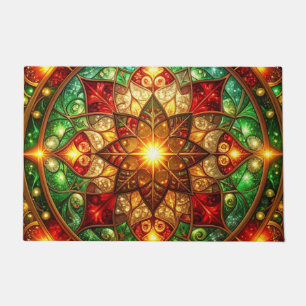 Green Red Decorative Holiday Doormat