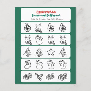 Green Red Fun Christmas Same and Different  Flyer