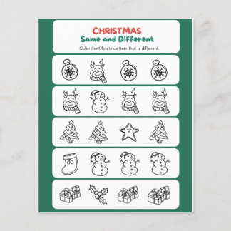Green Red Fun Christmas Same and Different Flyer