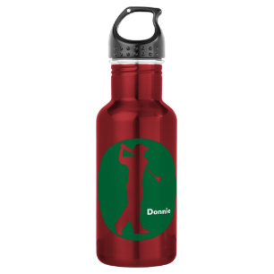 Green Red Golfer Golf Personalized 532 Ml Water Bottle
