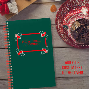 Green & Red Holly Retro Family Christmas Journal