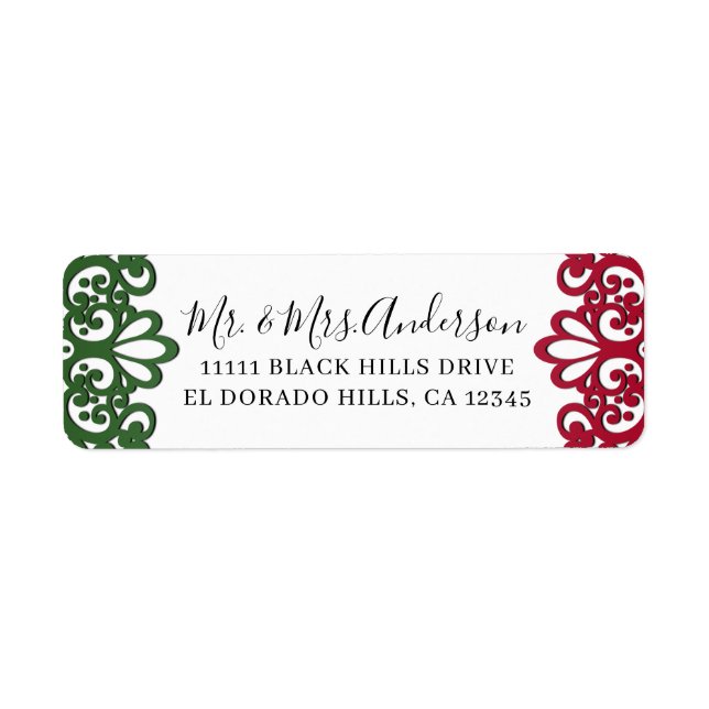 Green & Red Lace Elegant Fiesta Wedding  (Front)