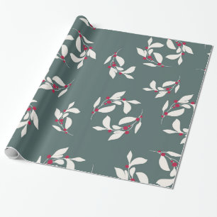 Green/Red Leaf Christmas Wrapping Paper