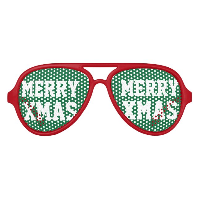 Green red Merry Christmas Xmas party shades (Front)