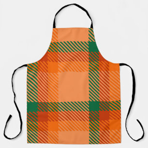 Green, Red, Orange and Beige Tartan Plaid Scottish Apron