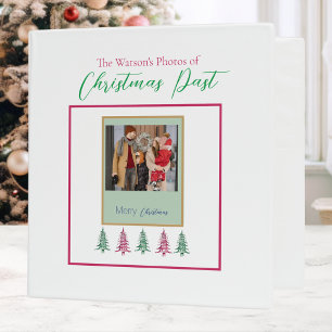 Green red Photos of Christmas Past Custom Binder