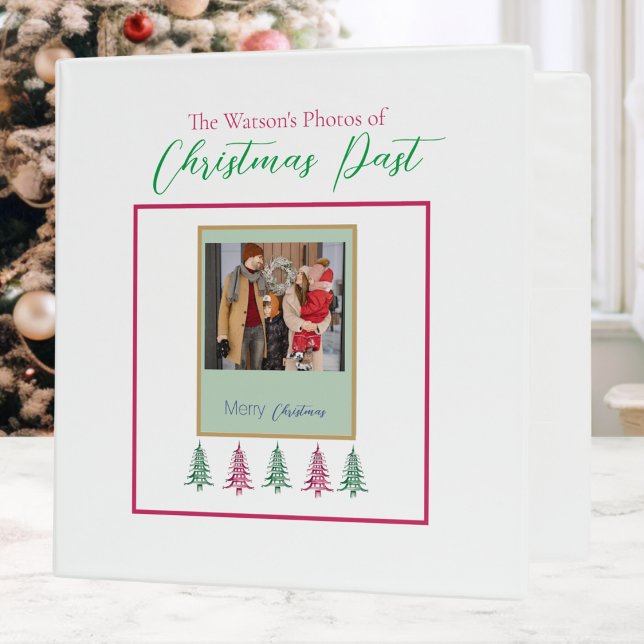Green red Photos of Christmas Past Custom Binder (Green red Photos of Christmas Past Custom Binder)