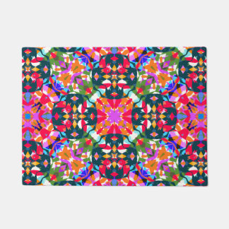 Green Red Pink Christmas Jolly Colorful Pattern Doormat
