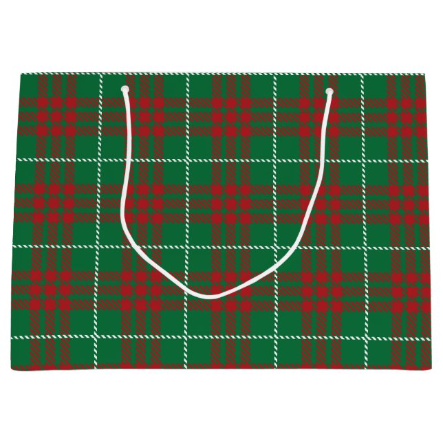 Green & Red Plaid Large Gift Bag (Front)