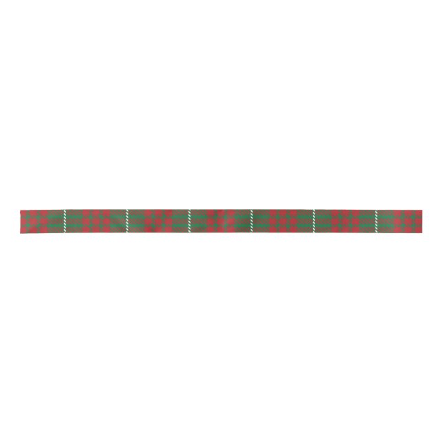 Green & Red Plaid Satin Ribbon (Front)