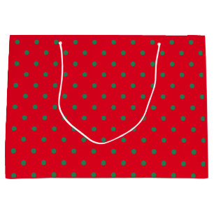 Green & Red Polka Dot Large Gift Bag