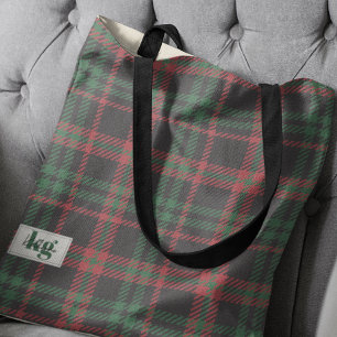 Green Red • Stylish Holiday Colors Plaid Shoulder Tote Bag