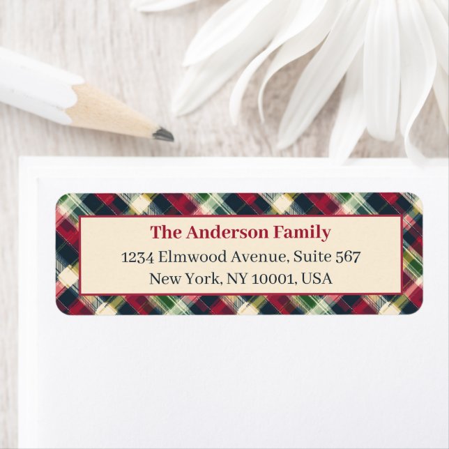 Green Red Tartan Plaid Custom Christmas Holiday (En situation)