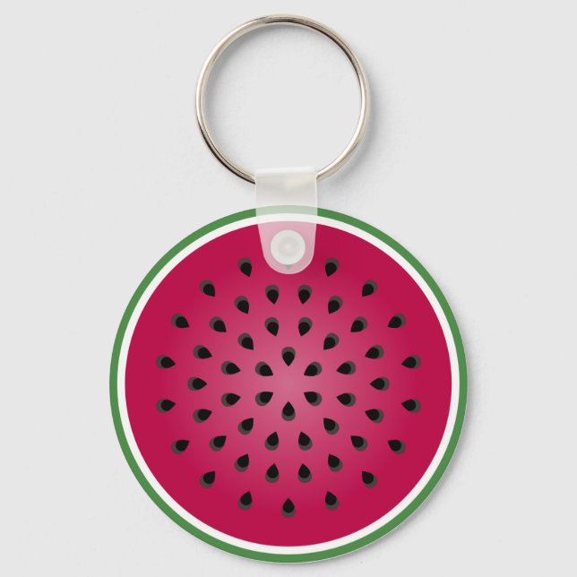 Green Red Watermelon Design Keychain (Front)