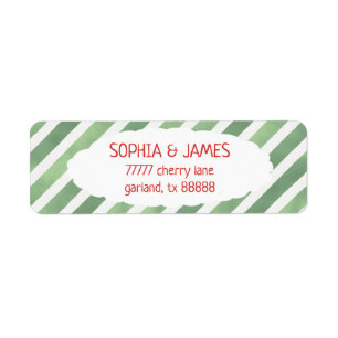 Green Red Whimsical Christmas Return Address