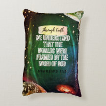 Green Red White Accent Pillow