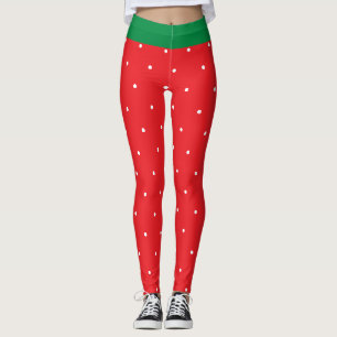 Green Red White Polka Dots Leggings