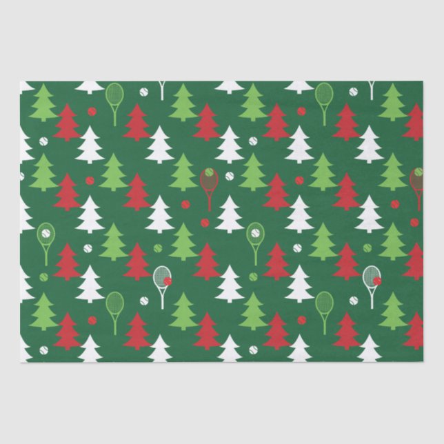 Green💚💔🤍, red, white tennis Christmas   Tissue Paper (Front)