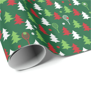 Green💚💔🤍, red, white tennis Christmas  Wrapping Paper
