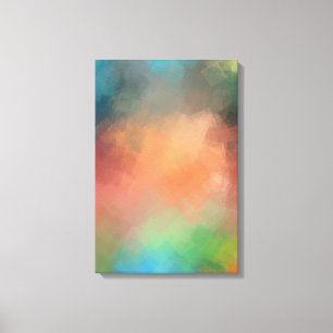 Green Red Yellow Blue Modern Abstract Art Colourfu Canvas Print