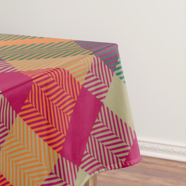 Green Red Yellow Scottish Tartan Plaid Tablecloth (In Situ)