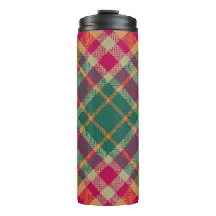 Green Red Yellow Scottish Tartan Plaid Thermal Tumbler