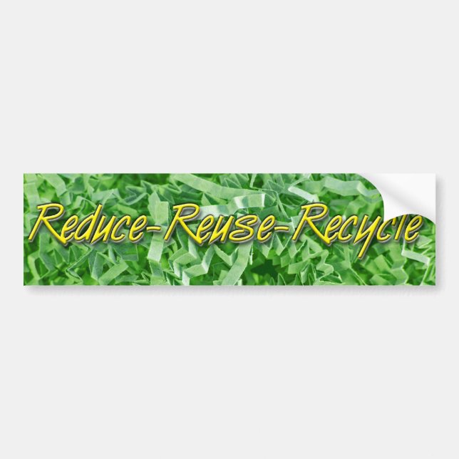 Green Reduce-Reuse-Recycle Bumper Sticker (Front)