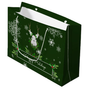 Green Reindeer Gift Bag