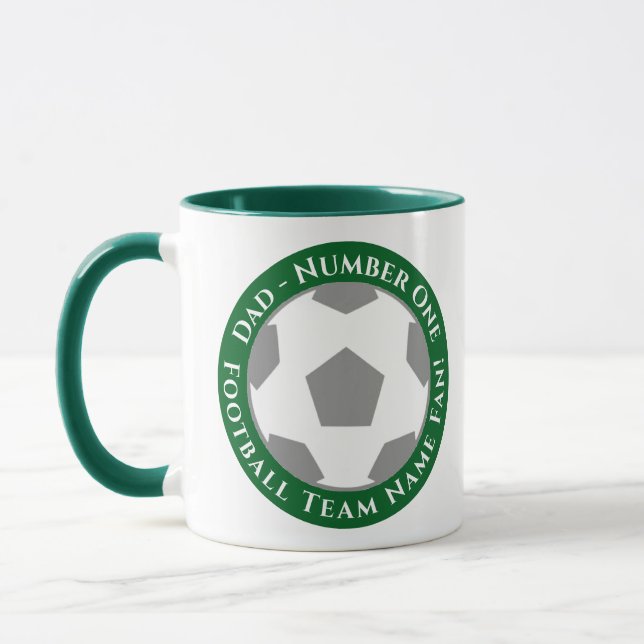 Green – Relaxed and Sporty Football Dad Mug (Left)