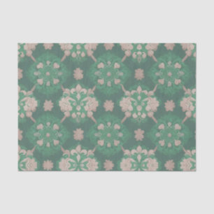 Green Repetitive Victorian Style Design  Tissue Paper