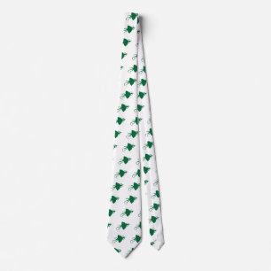 Green reptile pattern tie