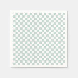 Green Retro Chequered birthday Napkin