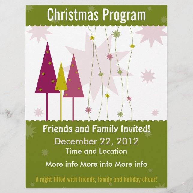 Green Retro Christmas Program Flyer (Front)