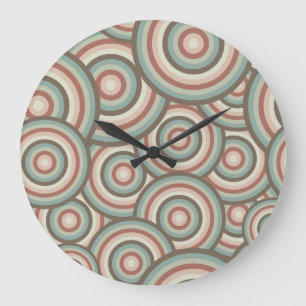 Green Retro Circle Swirl Clock