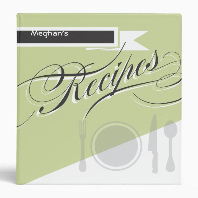 Green Retro Cookbook  - Recipe Binder (Front)