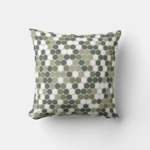 Green retro dots  throw pillow